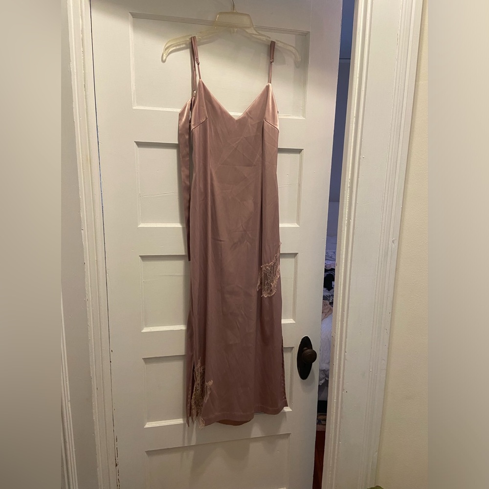 Allina Liu Pink Lace Slip Dress - Picture 5 of 7